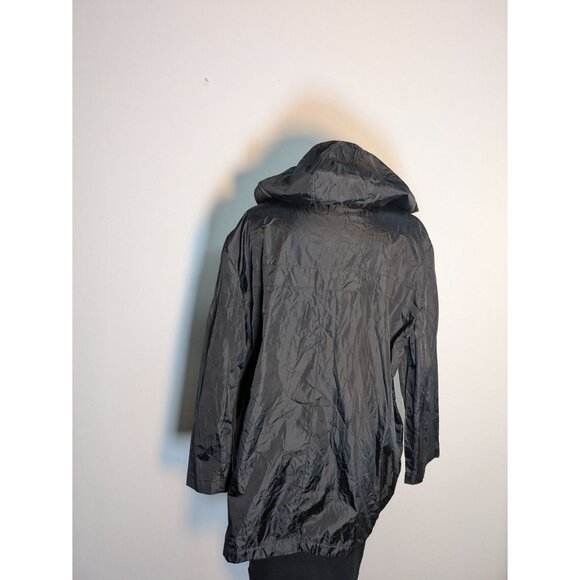 ASOS Black Hooded Lightweight Windbreaker Long Jacket With Drawstring, Size L - Picture 8 of 10